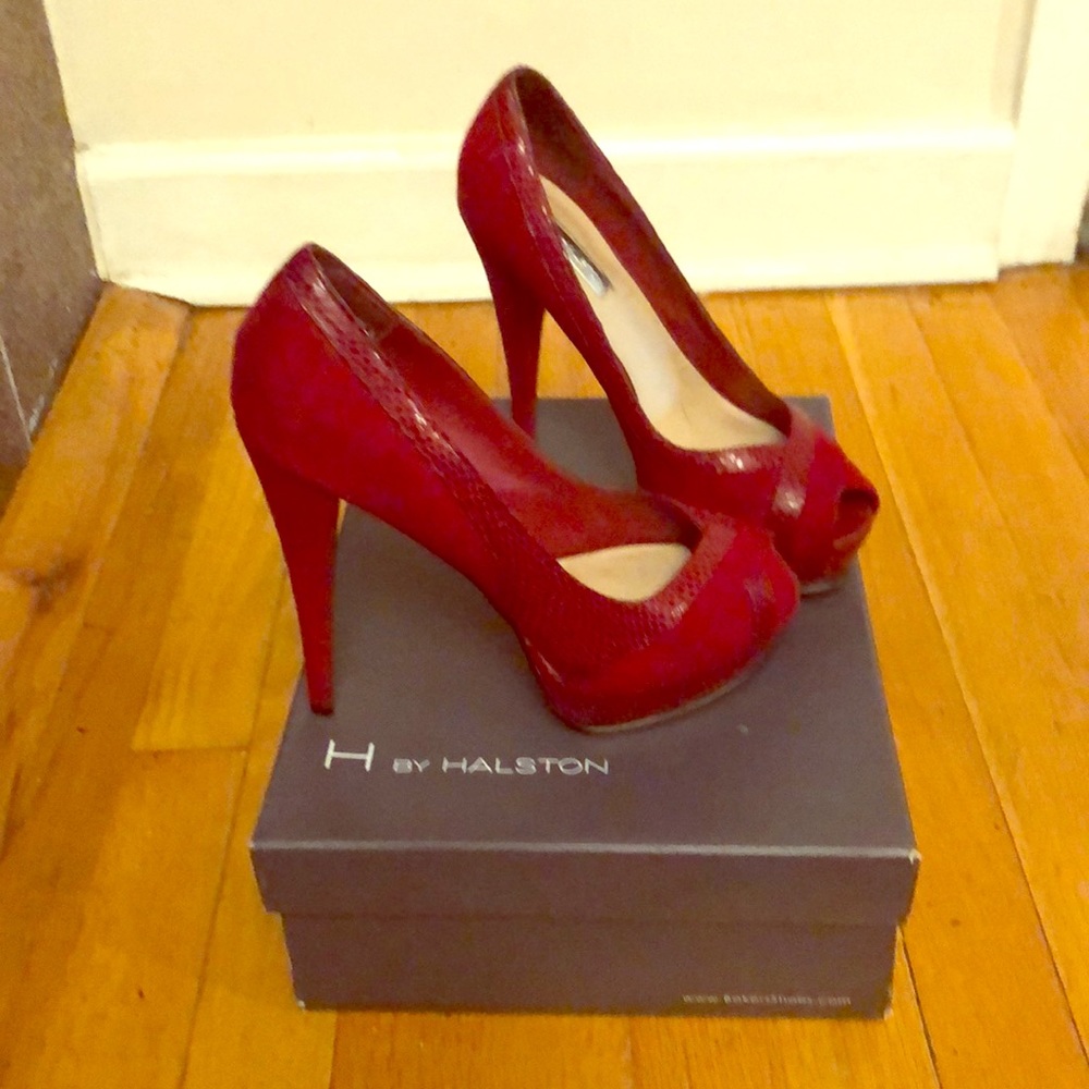 Red peep toes used comes with original box